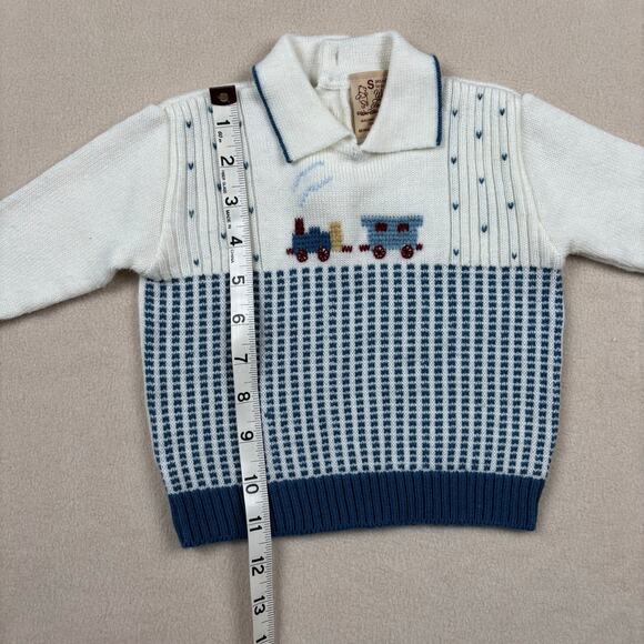 VINTAGE Disney Winnie the Pooh knit train sweater size 14-19lb (approx 6-9m) - Picture 6 of 6